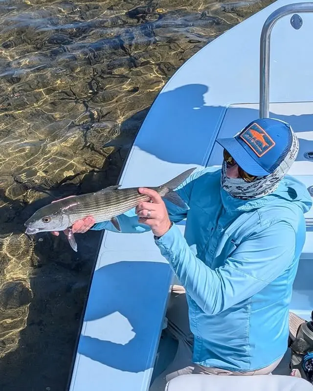 Fishing from the Grey Ghost flats skiff